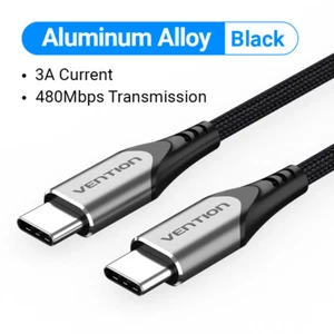 Strong Nylon Braided USB Type C Lead Quick Fast Charging Data Charger Cable 60W - Picture 1 of 21