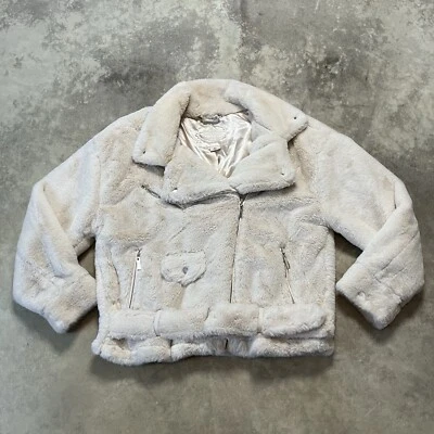 Chaqueta Joujou Imitación Cuero Mujer Mediana Marfil Cinturón Moto Boho Chic Foto 1 de 4