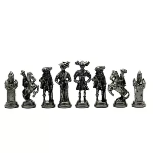 Handmade Metal Large Chess Pieces, Copper Silver Large Metal Chess Pieces - Picture 1 of 10