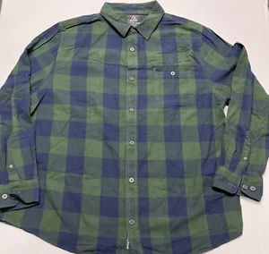 Alpine Design Flannel Button Up Shirt Men XL Plaid Green & Navy Outdoor Warmth - Picture 1 of 8