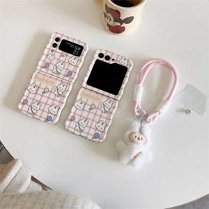 With Chain White Rabbit Shockproof Cute For Samsung ZFLIP 3/4/5 Phone Case Cover - Picture 1 of 6