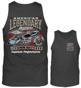 Canotta grafica moto d'epoca American Legendary Bikers classica - Foto 1 di 8
