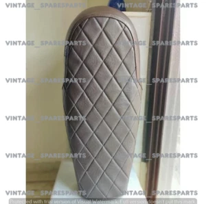 Fits For Royal Enfield Interceptor 650 Seat Cover & Leather Finishing Brown - Picture 1 of 5