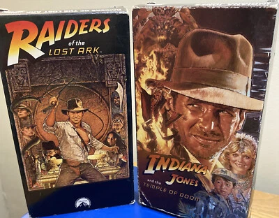 Indiana Jones Original VHS Set Lost Ark, Temple of Doom Opened Tested - Image 1 of 4