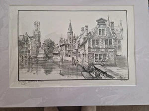 Limited Edition Künstler Signierter Druck Brugges Belgien - Bild 1 von 4