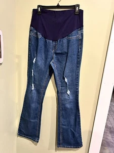 Hybrid & Company Damen Large Umstandsjeans Distressed Bootcut - Bild 1 von 3