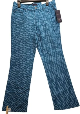 Charter Club Petite Pierna Recta Eléctrica Verde azulado Floral Talla 12P P094 Foto 1 de 4