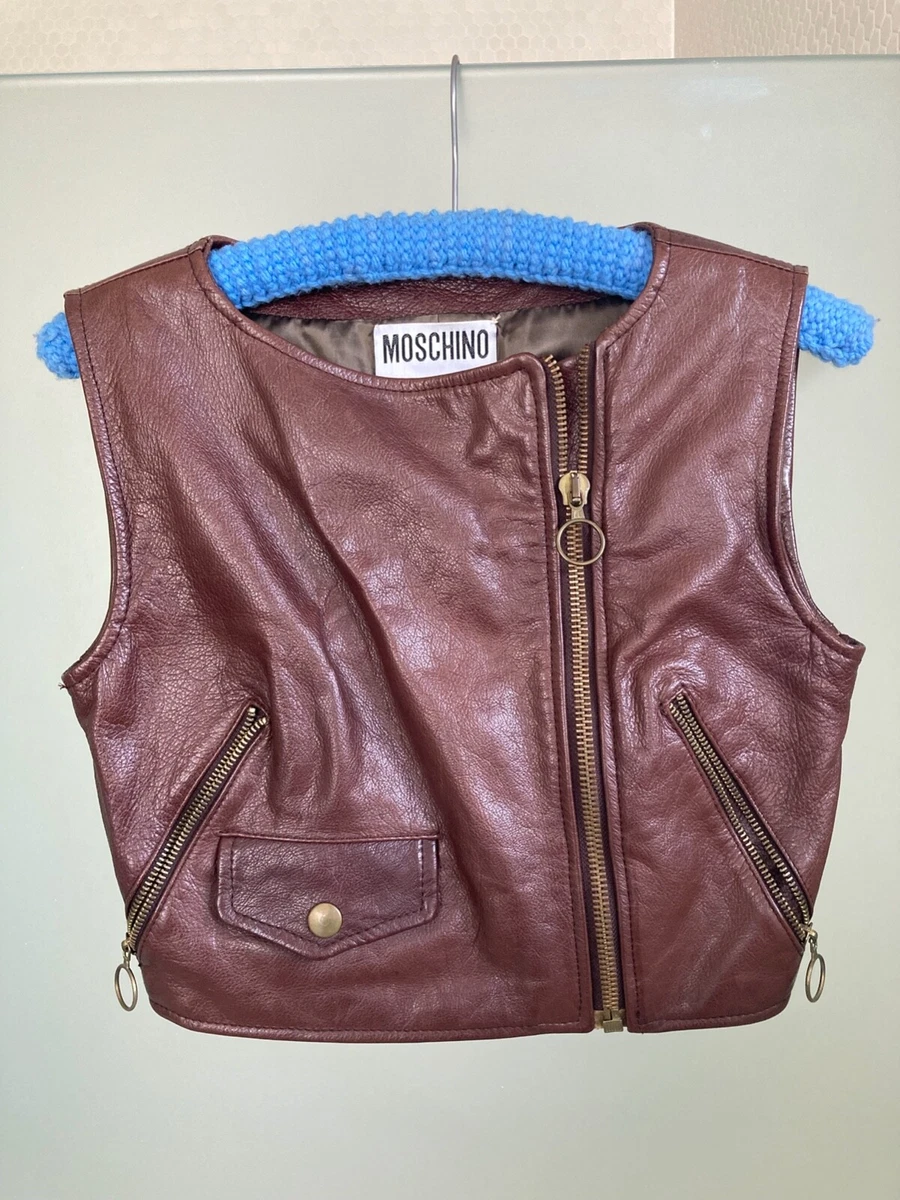 moschino leather jacket products for sale | eBay