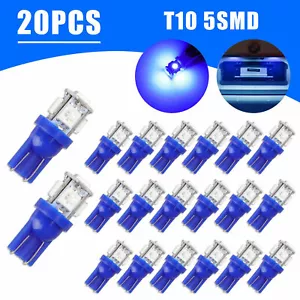 20X Ice Blue LED Instrument Dash Cluster Light Bulbs T10 194 168 2825 5SMD 8000K - Picture 1 of 9