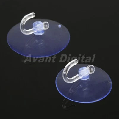 5Pcs 60mm 80mm PVC Suction Cup Hooks Window Glass Bathroom Kitchen Wall Hanger Foto 1 de 4