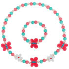 Cartoon Bracelet and Necklace Beaded Bracelets Girls Child Toddler Jewelry Set