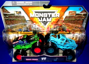 MONSTER JAM DOUBLES GRAVE DIGGER VS WHIPLASH NEW 2025 1:64 - Picture 1 of 4