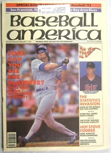 PERIÓDICO BÉISBOL AMERICA 7 de febrero 1993 JOSE CANSECO Bill James - Imagen 1 de 3