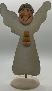 Vintage Mulberry Lane, Engel hält eine Katze Figur, MFM '94, 10" groß - Bild 1 von 6