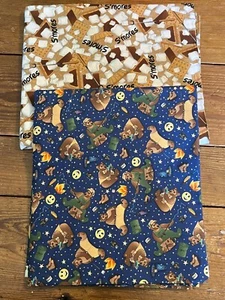 TELA DE EDREDÓN DE ALGODÓN 2 CORTES, POSIBILIDADES DE IR A PESCAR, SMORES / OSOS TL 4 YDS - Imagen 1 de 7