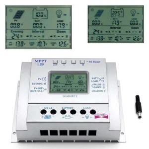 MPPT Solar Panel Regulator LCD 10A-80A 12V/24V Charge Controller 3 Timer UK - Picture 1 of 20