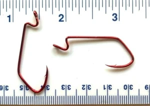 100 Matzuo 142060 142062 rote Sichel J-Bend Wurm Fisch Angelhaken Größe 1 - Bild 1 von 2