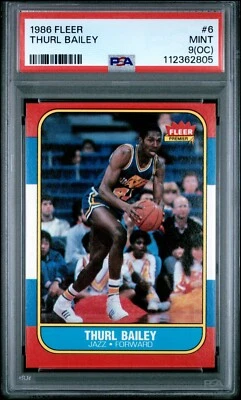 1986 FLEER #6 THURL BAILEY PSA 9 (OC) - Image 1 of 2