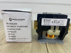 Breakers Unlimited BU302U50 Definite Purpose Contactor 2P 30A 277V 50/60Hz - Bild 1 von 4