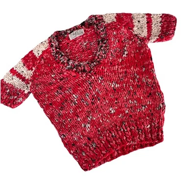 Blusa tejida roja manga corta vintage años 70 "Paget by Kathryn Page" Foto 1 de 4