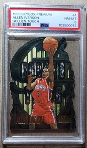 1996 Skybox Premium Golden Touch Allen Iverson RC PSA 8 Philadelphia 76ers #4 - Picture 1 of 2