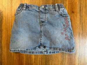 Vintage Tommy Hilfiger Skirt Skort Denim 18-24 Months Flowers Toddler - Picture 1 of 9