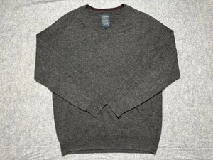 Hammond & Co Sweater Mens Medium Gray V Neck Knit Lambswool Blend Workman 108 - Picture 1 of 7