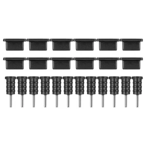 12 Paires Bouchons Poussière Mobile Type Port Écouteur Protecteur Cellule Anti-Poussière - Photo 1 sur 12