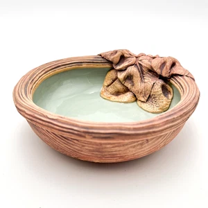 Terrafirma Cerámica Fresa Cuenco Verde Menta Marrón Firmado 6.5"D 2"H - Imagen 1 de 12