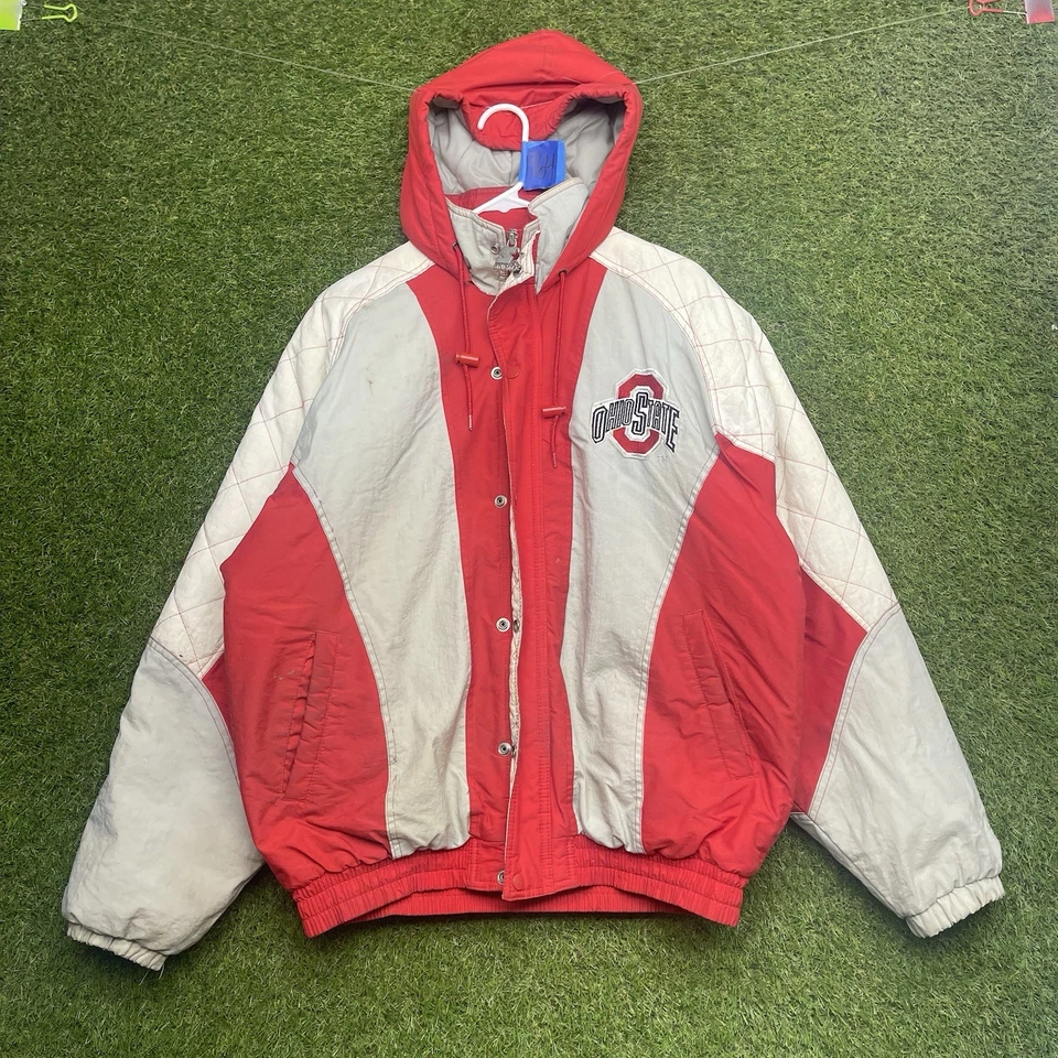 Jaqueta masculina vintage Ohio State Buckeyes média NCAA futebol iniciante anos 90 esportes - Imagem 1 de 4