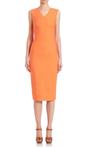 Women's NWT Polo Ralph Lauren slvlss back cutout sheath dress in bright orange-0 - Picture 1 of 5