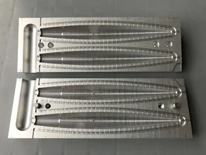 ALBIE SNAX 2 CAVITY ALUMINIUM MOLD MAKES 2 X 6” LABRAXSTICK 21g FISHING LURES. - Picture 1 of 9