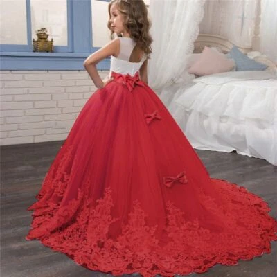 Girl Princess Dress Long Dress Party Gown Backless Kids Girls Prom Party Dress - Image 1 of 4