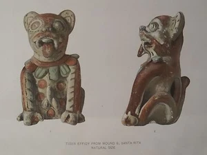 Efigie Maya Jaguar Santa Rita Chetumal Guatemala Belice Yucatán México 1900 - Imagen 1 de 2
