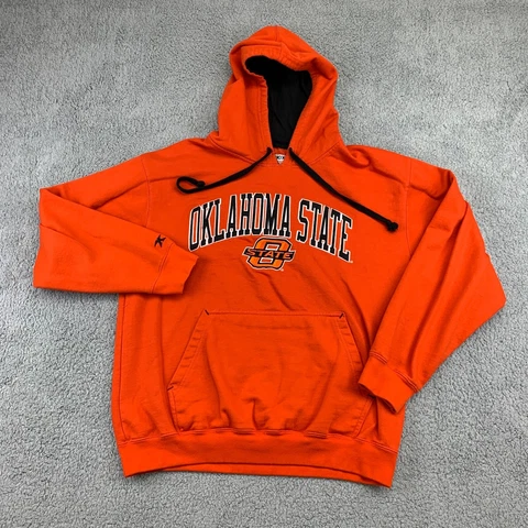 Oklahoma State Cowboys Hoodie Mens Large Orange Pullover NCAA OSU Football Cover