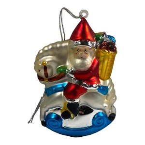 Department 56 Papá Noel Adorno Árbol de Navidad Grande Metálico Soplado a Mano Vidrio - Imagen 1 de 10