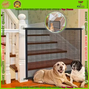 Puerta De Seguridad Para Perros Y Gatos Barrera De Malla Transpirable Mascotas - Picture 1 of 9