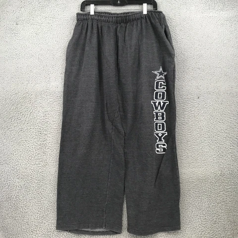 NFL Sweatpants Adult XL Gray Dallas Cowboys Straight Leg Pull On Mens 29288 Cover