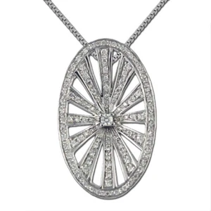 Collana con Ciondolo Traforato Donna Oro 18KT e Diamanti Naturali 0.41CT - VD09 - Imagen 1 de 1