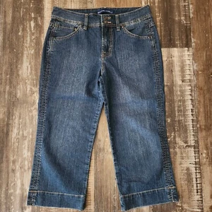 Jeans Capri BandolinoBlu donna taglia 8 vita media 5 tasche blu navy - Foto 1 di 8