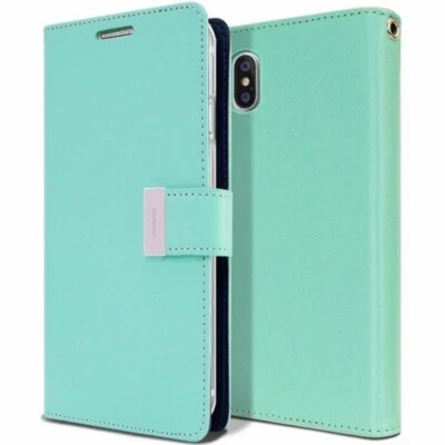 For iPhone X/Xs GOOSPERY Rich Diary Leather Wallet Case MINT - Image 1 of 3