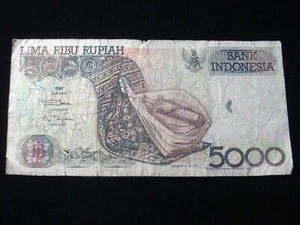 Indonesia 1992 5000 Rupiah Banknote (AB01) - Picture 1 of 2
