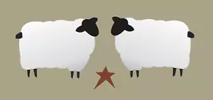 Stencil Joanie 2.5" tall Prim Sheep Star Country Folk Art Border Wall DIY Signs - Picture 1 of 8