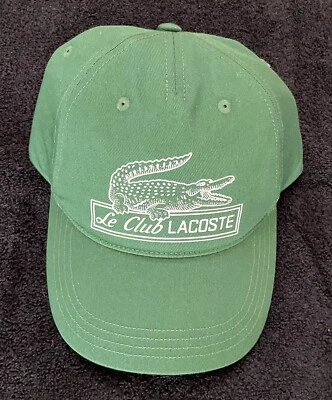 Nuevo con etiquetas Parche de cocodrilo grande Lacoste marca Le Club gorra verde (#RK6005 51 132) Foto 1 de 4