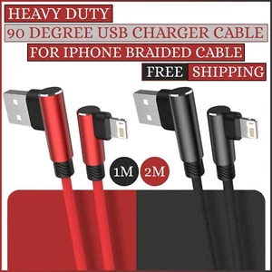 Heavy duty Right Angle 90 degree USB Charger Cable Data Lead For Apple iphones - Picture 1 of 10