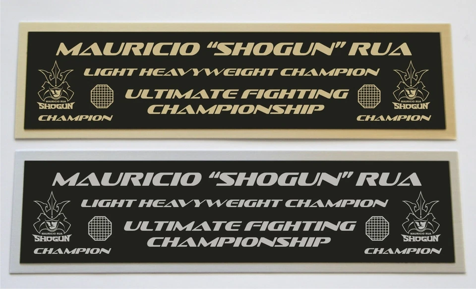 Placa de identificación Mauricio Shogun Rua UFC para guantes MMA firmados foto o estuche Foto 1 de 1