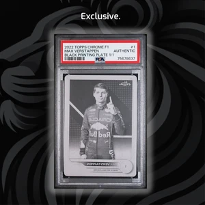 1/1 Black Printing Plate - Max Verstappen #1 - 2022 Topps Chrome F1 - Picture 1 of 5
