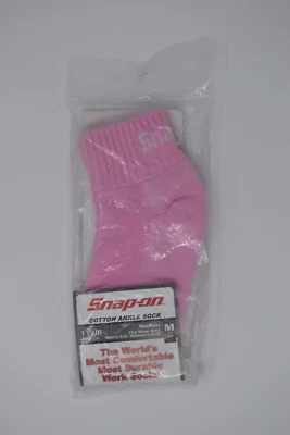 NEW Snap-On Pink Cotton Ankle Socks 1 Pair Medium Men 5-9 Women 6-10 NIP Socks - Image 1 of 4