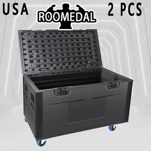 2PCS Cable Trunk ATA Road Case Utility Road Trunk Flight Case for Pro Audio USA - Imagen 1 de 12