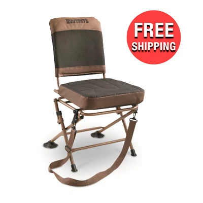 Hunting Blind Chair 360 Degree Silent Swivel Folding Legs Padded Back 300-Denier - Image 1 of 4